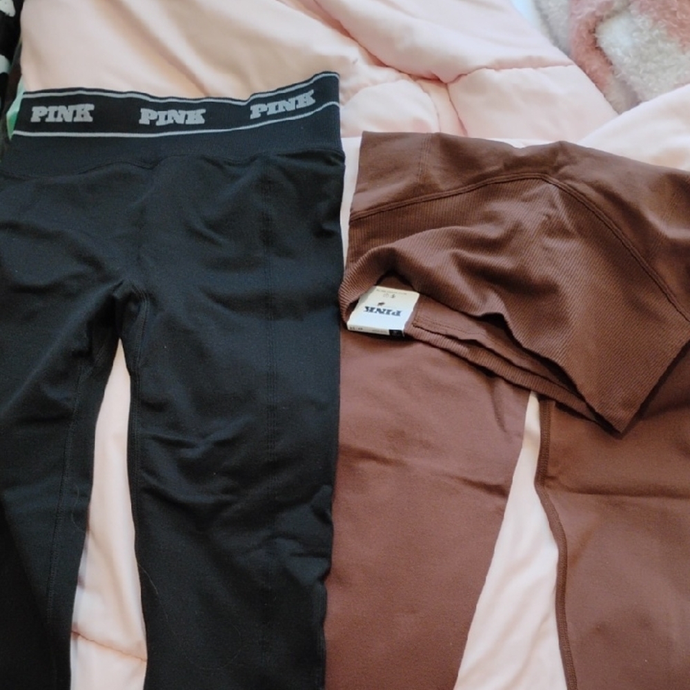 PINK Victoria's Secret Kids Black and Brown Leggings
